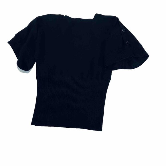 Willi Smith Women’s Winged Sleeve Black Size Small Sweater With Button Detail - Picture 5 of 7